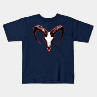 Red Goat Skull Kids T-Shirt